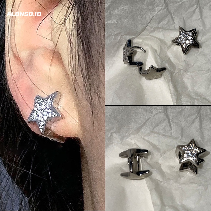 Anting Bintang Berujung Lima Gesper Anting Aksesoris Halus Kepribadian Pasang