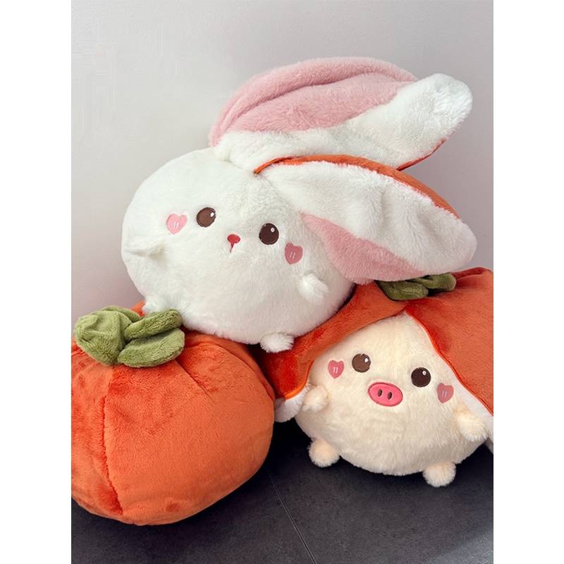 Bentuk-perubah Buah Kelinci Mainan Mewah Boneka Boneka Action Boneka Babi Lempar Bantal
