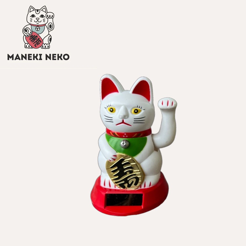 Maneki Neko Solar Powered Auto Swing Lucky Cat Hiasan Mobil Dekorasi Kantor Hadiah