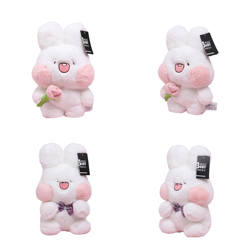 Cozy And Cuddly Bunny Plush Toy Dengan Aksesoris Bunga