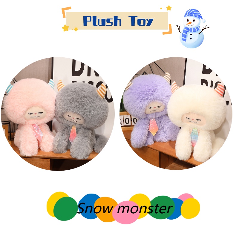 Mainan Bantal Boneka Monster Lucu Mewah Untuk Anak-Anak Bulu Halus Panjang, Gaya Kartun, Isian Katun Pp, Hadiah Yang Sempurna