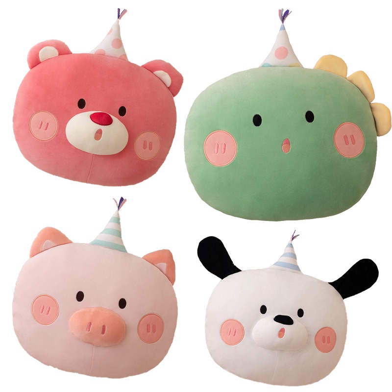 Bantal Pesta Cozy Dan Fluffy Plush Doll Pink Pig, Dinosaurus Hijau, Anjing Putih, Dan Beruang Merah 45cm