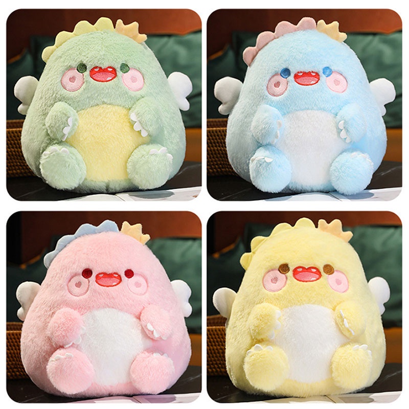 Mainan Plush Dinosaurus Kecil Berwarna Macaron Lucu Untuk Anak Perempuan, Boneka Bantal Boneka Binatang Lembut Dan Cuddly, Hadiah Anak Hijau, Kuning 30cm) Merah Muda