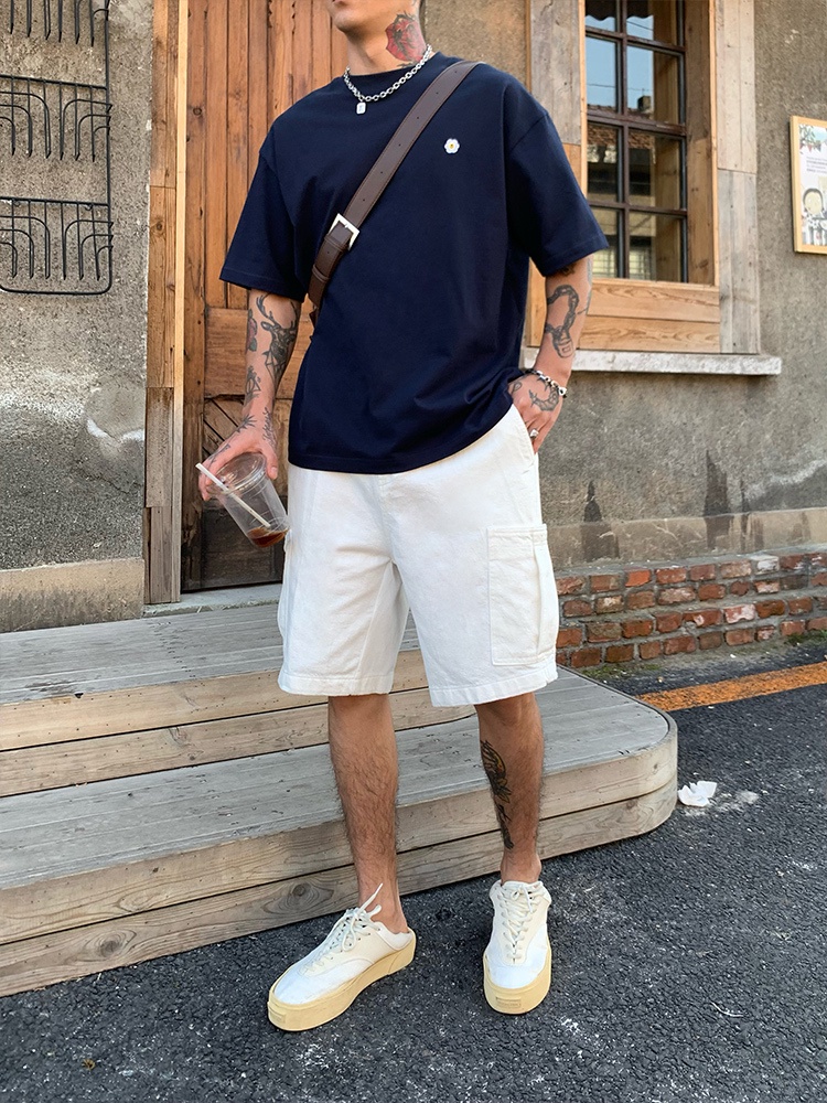 POLO SHIRT KAOS BIG SIZE PRIA OXFREAK "Big Pocket Design" Basic Solid Color Work Shorts for Men's Ha