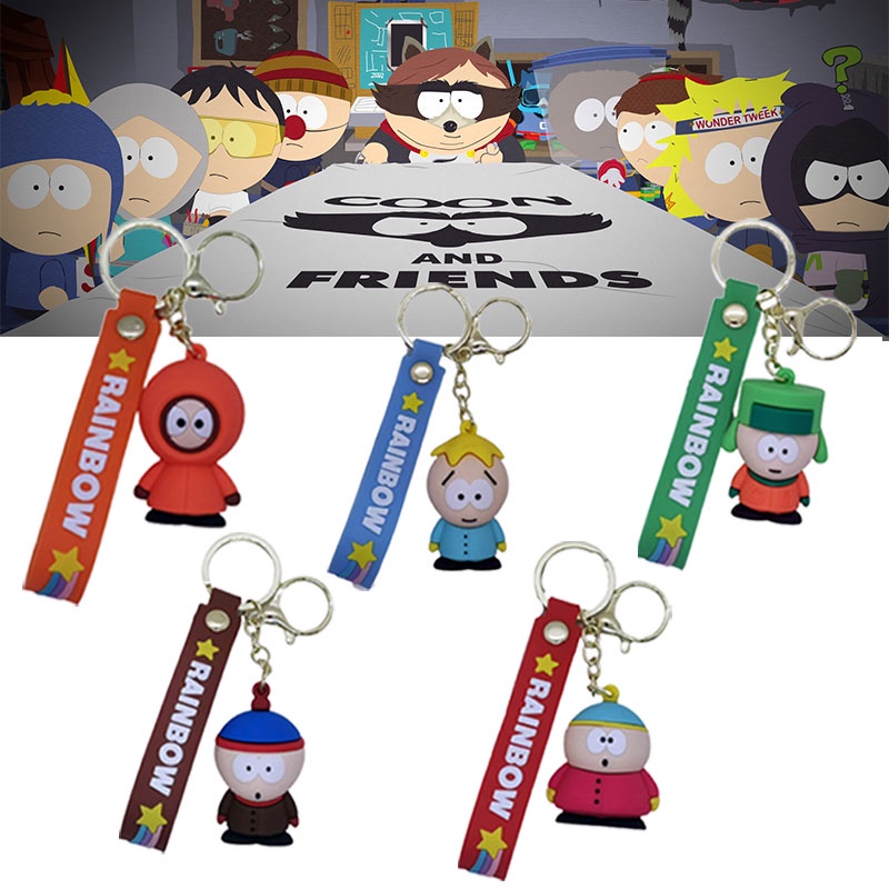 South Park Gantungan Kunci Angka Kyle Piples Cartmans Model Anime Peripheral Keychain Pendant