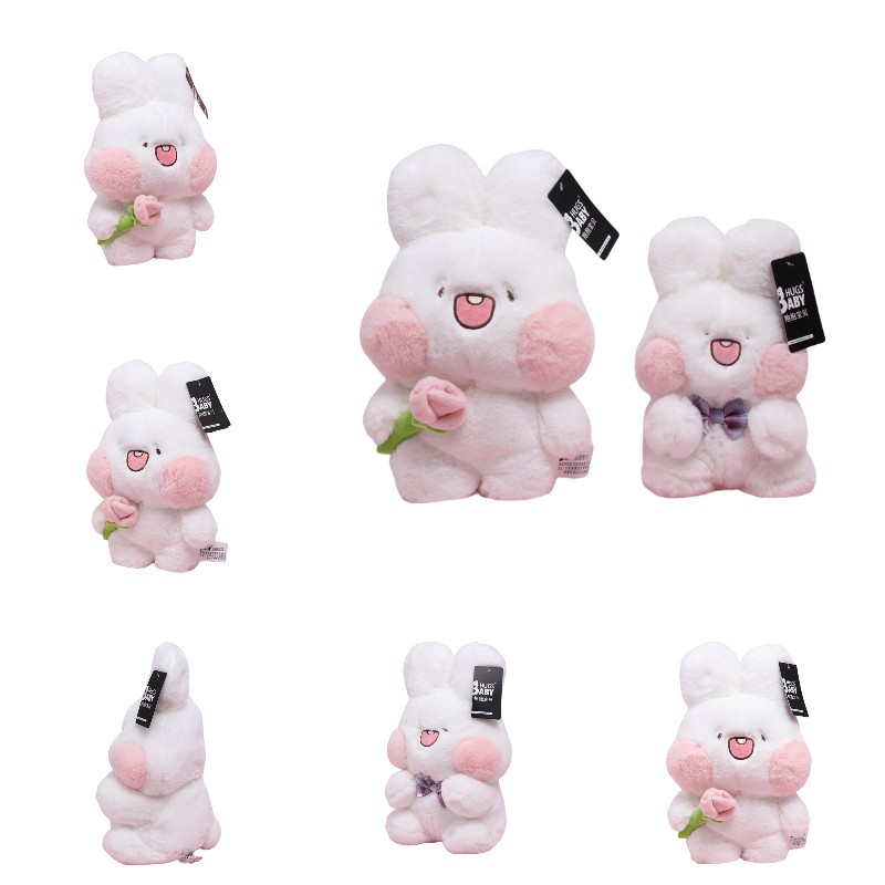 Cozy And Cuddly Bunny Plush Toy Dengan Aksesoris Bunga