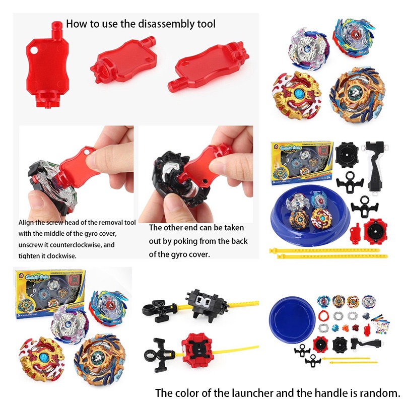 Xd168-6a Beyblade God Series Set 4atasan Alloy Berkualitas Tinggi, Peluncur Dua Arah, Pegangan Plat Pertempuran Cocok Untuk Bermain Bersaing