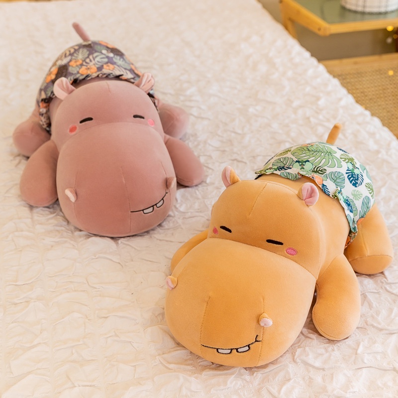 Fluffy Hippopotamus Plushie, Cocok Untuk Nap Time, Berkualitas Dan Tahan Lama, 55cm