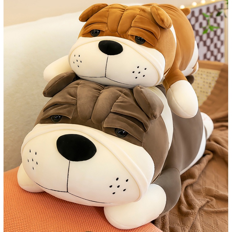 Mainan Plush Anjing Shar-pei Lucu Dengan Kepala Mirip Hippo Bagus Untuk Snuggling