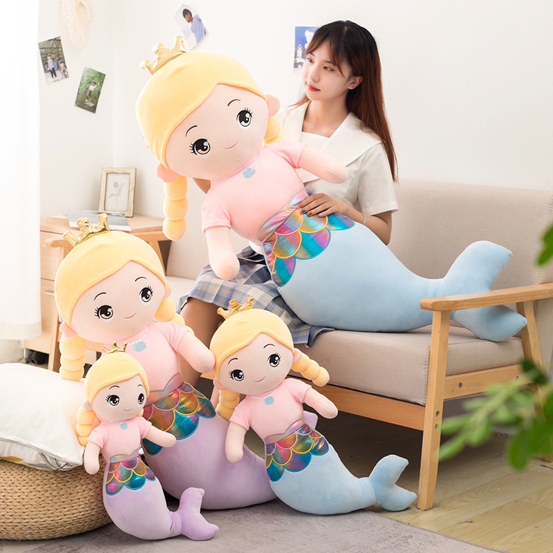 Boneka Mermaid Plush Dapat Disesuaikan Cocok Untuk Pecinta Putri Tersedia Empat Karakter Ukuran Berbeda)