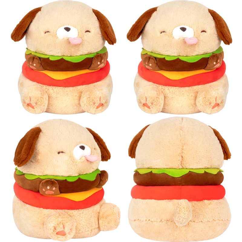 Duo Ai's Hanburger Dog Plushie Lembut Dan Tahan Lama Bagus Untuk Penghilang Stress Dan Peluk Da345