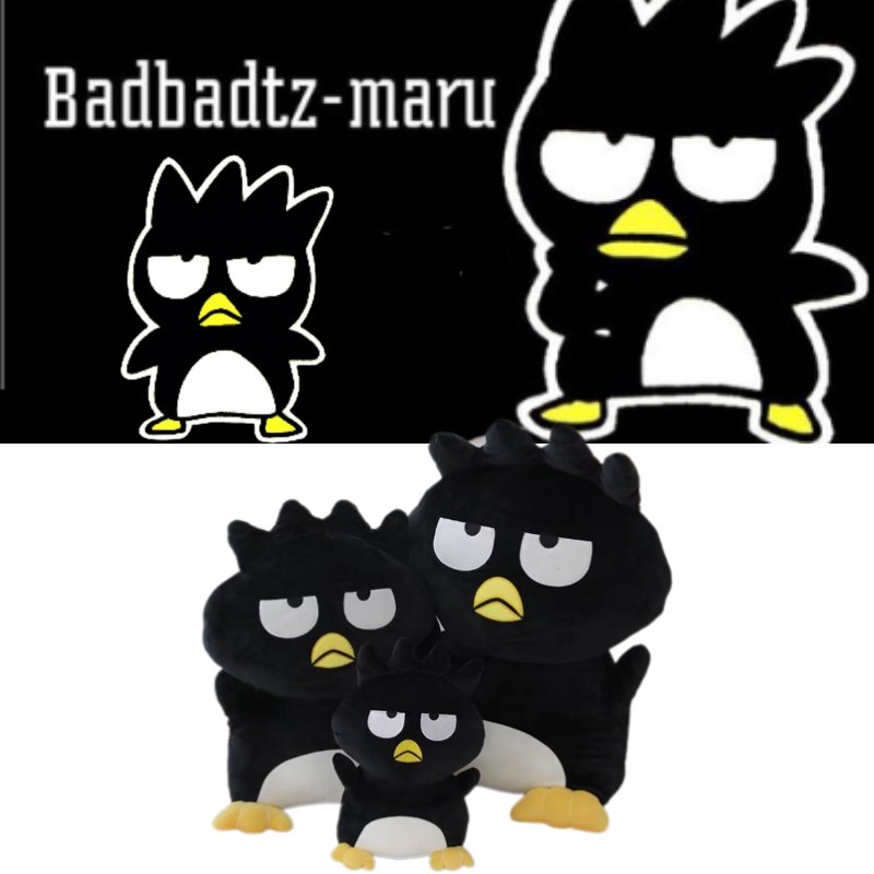 60cm/45cm/30cm Sanrio BAD BADTZ-MARU Mainan Mewah XO Pinguin Boneka Boneka Hadiah Melempar Bantal Mainan