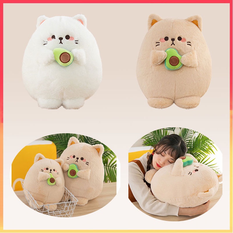 Avocado Cat Plush Toy Nap pillow Cushion Fluffy Huggable Katun PP Berkualitas Tinggi