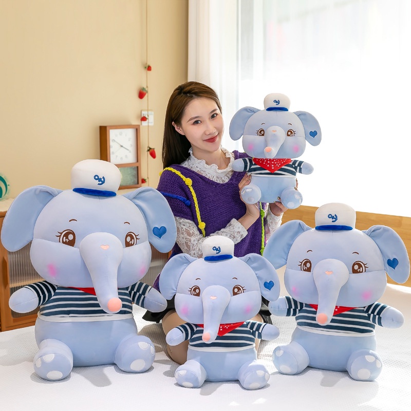 Boneka Plush Gajah Navy Bergaya Dan Chic Untuk Dekorasi Rumah Dan Kantor Anda