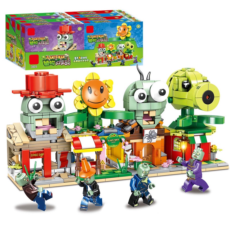 Plants Vs Zombies Puzzle Blok Bangunan Partikel Mainan Set Anak Teman Hadiah