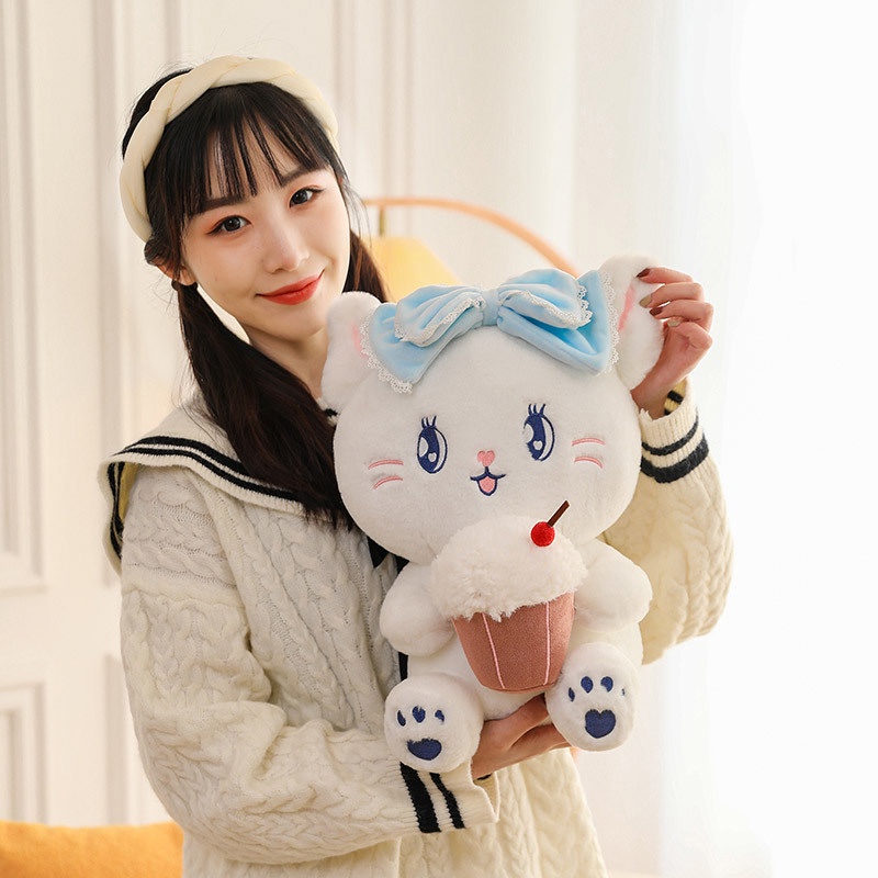 Boneka Binatang Kucing Ice Cream Lembut Dan Nyaman Untuk Anak