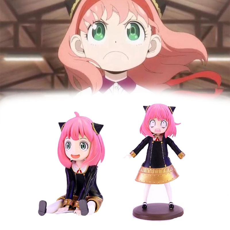 12cm SPY FAMILY Anya Forger Anime Inspired Model Mainan Postur Duduk Berdiri