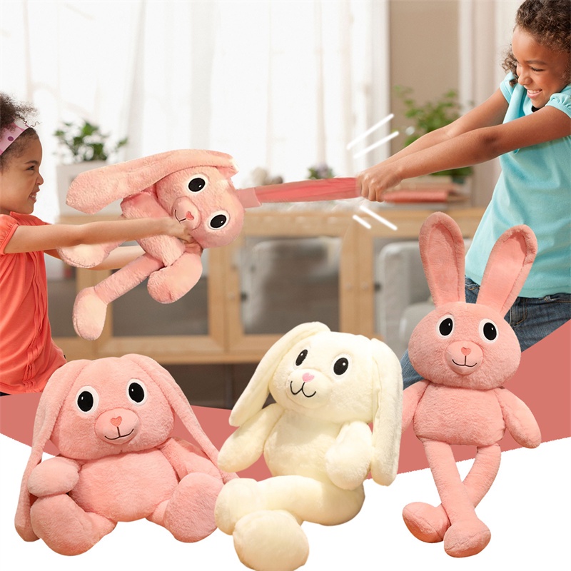 Mainan Boneka Kelinci Pink Dan Putih Lembut Dan Halus Untuk Semua Usia