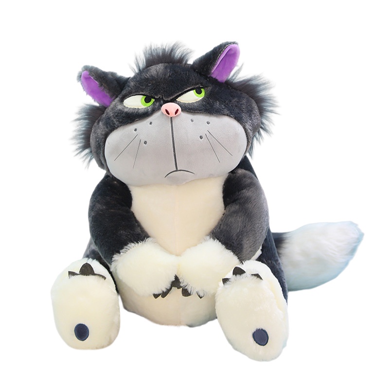 Lucife Cat Grey Mainan Boneka Binatang Plush Lembut Ideal Untuk Remaja 30 /45 /60 /80cm Kipas Dan