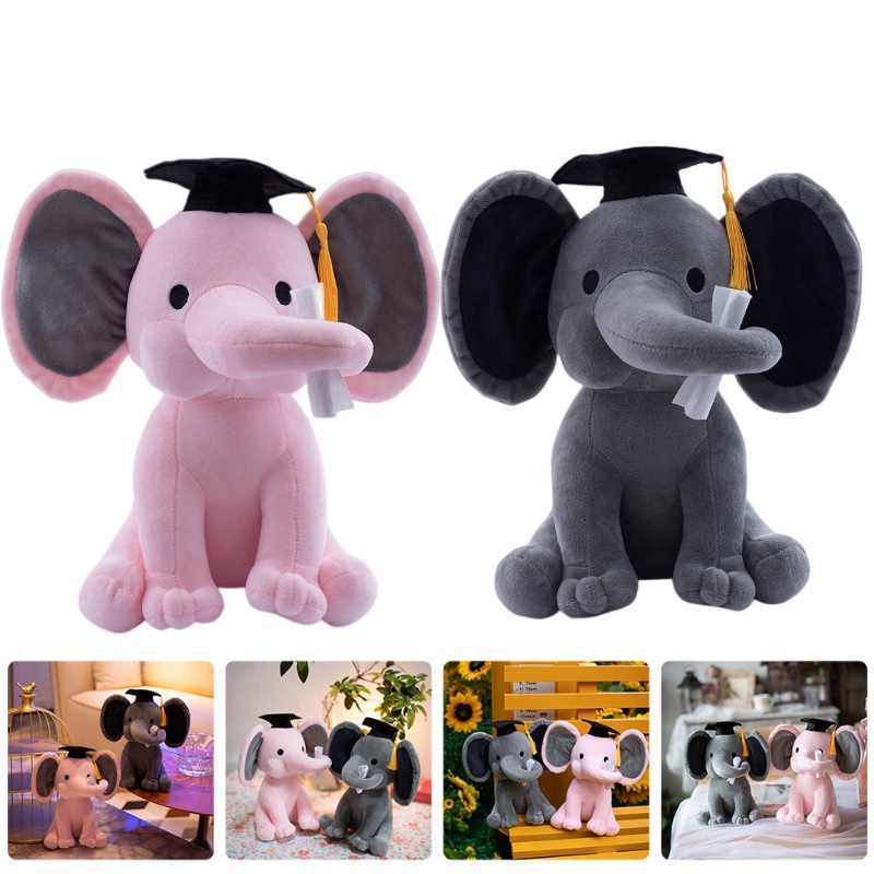 Boneka Plush Gajah Lembut Dan Cuddly Wisuda Sempurna Memento