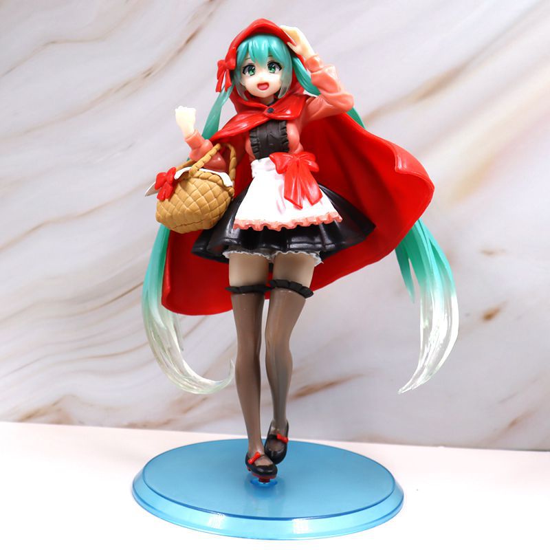 Miku Little Hatsune Red Riding Hood Figure Mainan Model Patung Hadiah Dekorasi Rumah