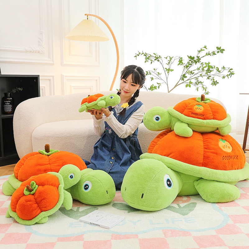 Plush Persimmon Turtle Bergaya Kartun Ideal Untuk Anak-Anak Dan Kolektor Mainan Kura