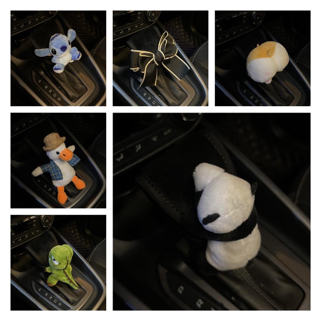 Sarung Knob Pemindah Gigi Mobil Dengan Bahan Lembut Mewah Dengan Karakter Lucu