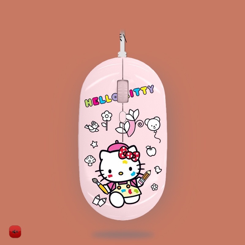 Mouse Wired Pink Hello Kitty Mouse Putih Hello Kitty Mouse Biru Hello Kitty Mouse Kartun Lucu Mouse