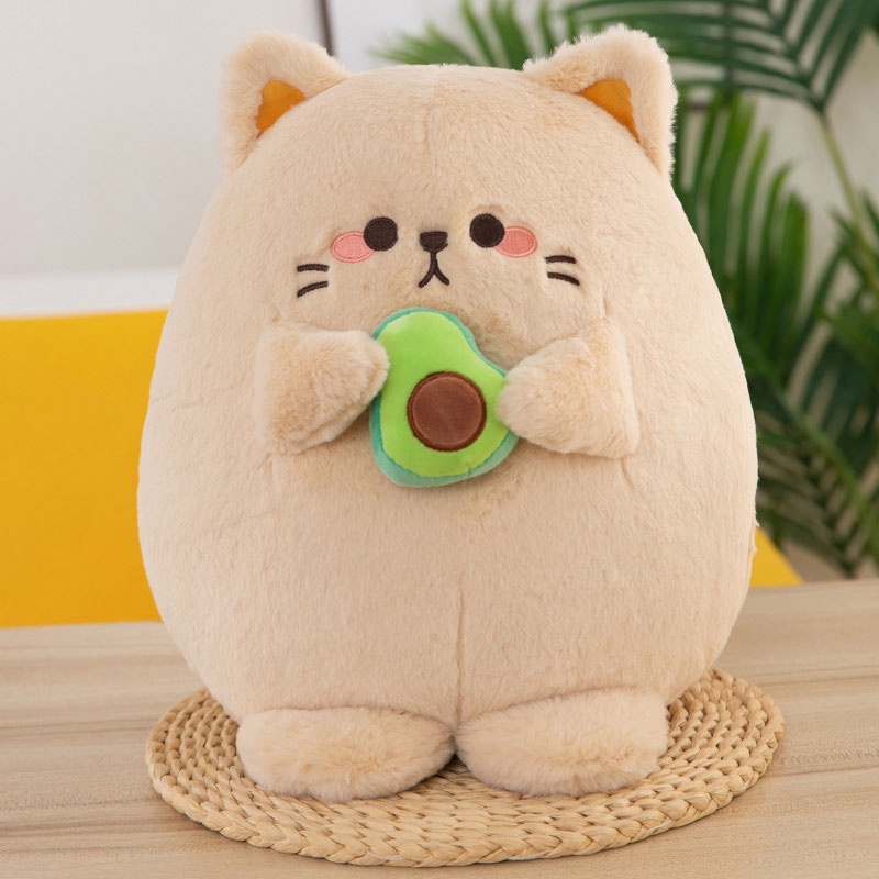 Avocado Cat Plush Toy Nap pillow Cushion Fluffy Huggable Katun PP Berkualitas Tinggi