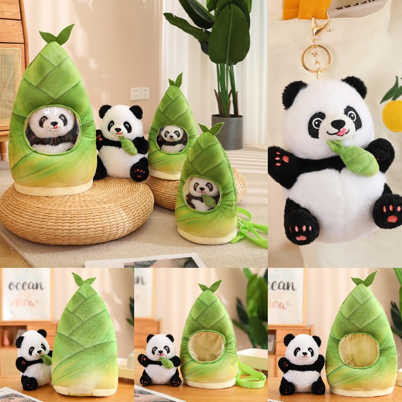 Bamboo Panda Plush Stuffed Animal Toy Dengan Tas Ransel Hadiah Yang Sempurna Untuk Pecinta Anak Dan Panda