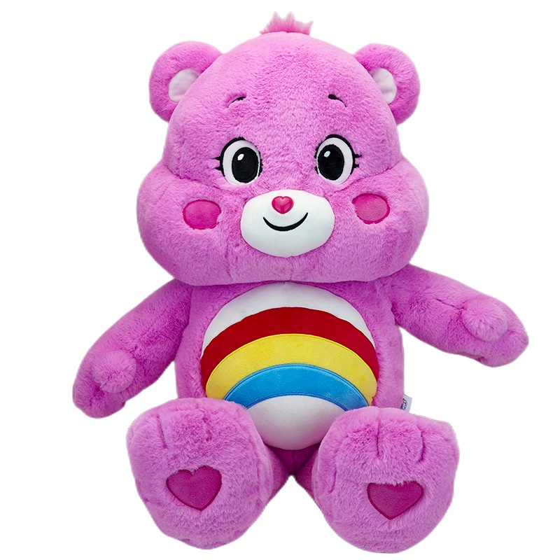 20cm The Care Bears Rainbow Bear Colorful Cheerbear Mainan Mewah Beruang Anak Hadiah Action Figure Ornamen