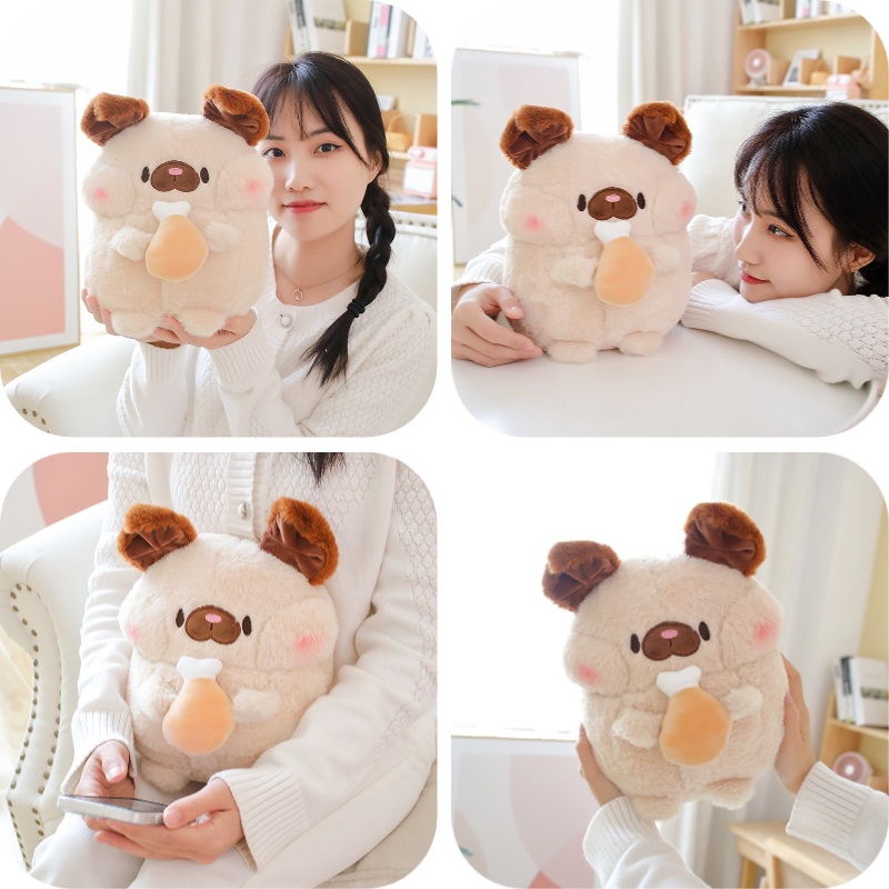 Mainan Anjing Fluffy Plush Dengan Kaki Ayam Adorable Home Decor 30cm