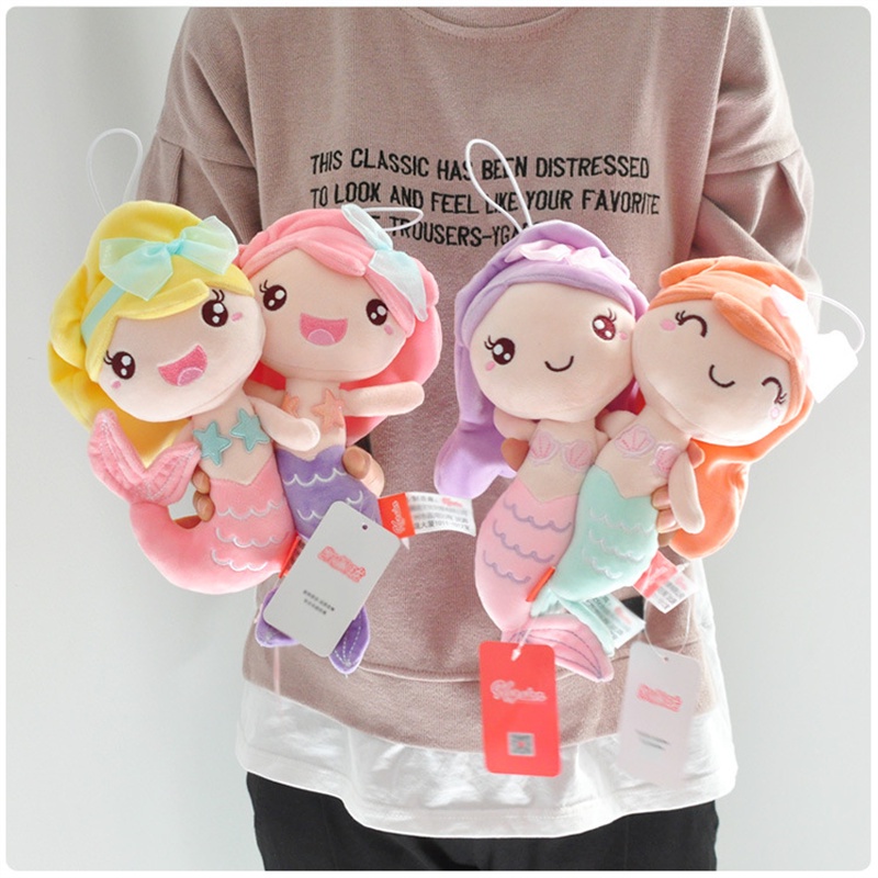 Mermaid Princess Mainan Mewah Boneka Binatang Plushie Hadiah Gadis Dekorasi Rumah