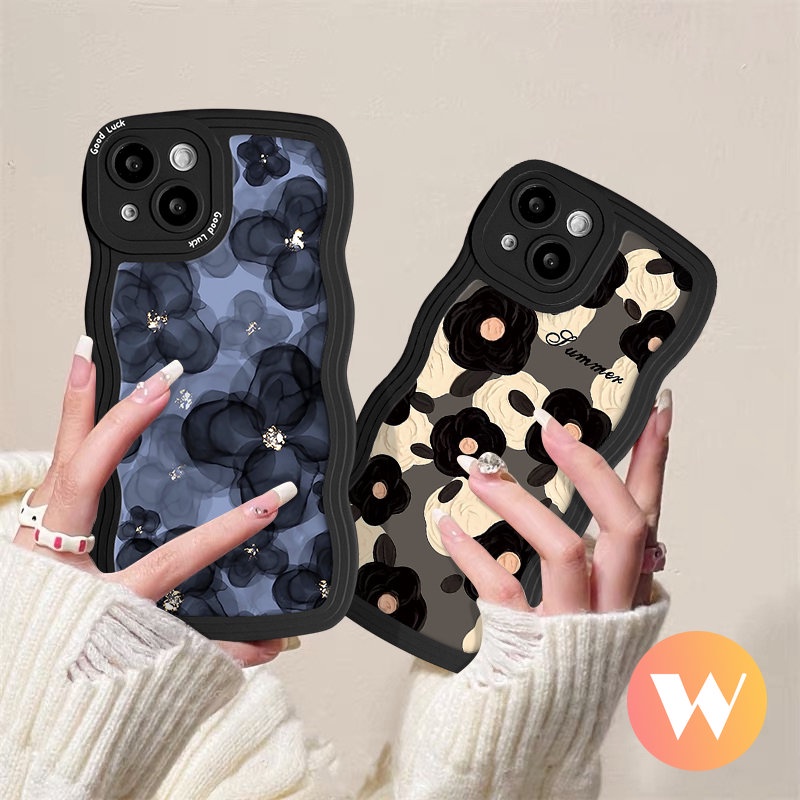 Casing Tepi Bergelombang Lembut Untuk Realme C21Y C12 C55 C11 C30 C33 C35 C25s C15 C25 C25Y C20 C3 C17 C20A Untuk Realme5 7i 8 5s 10 8Pro 7 9i 8i 9Pro+9 6i 5i Art Lukisan Minyak Bunga Sarung