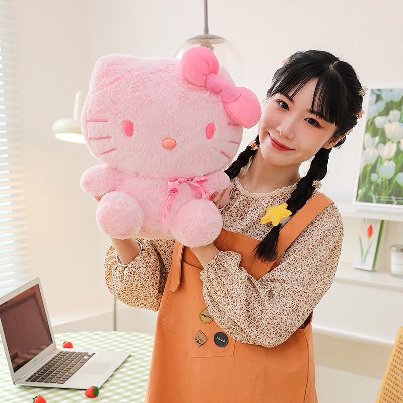 Mainan Boneka Kitty Pink Mewah Super Lembut Untuk Hadiah Ulang Tahun Anak Yang Sempurna