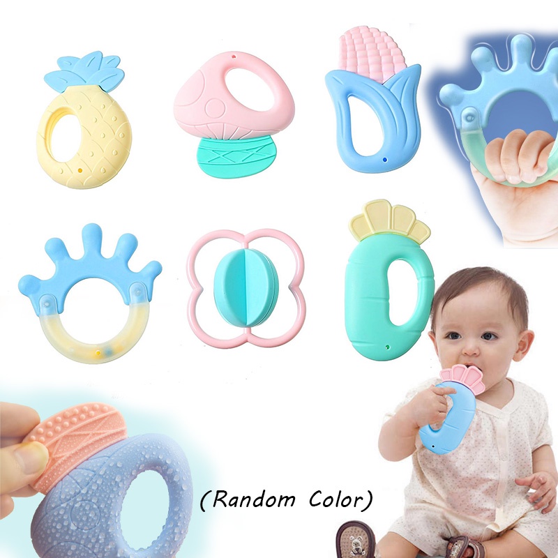 Mainan Teethers Handbells Gabungan Empuk Untuk Bayi Tahan Panas