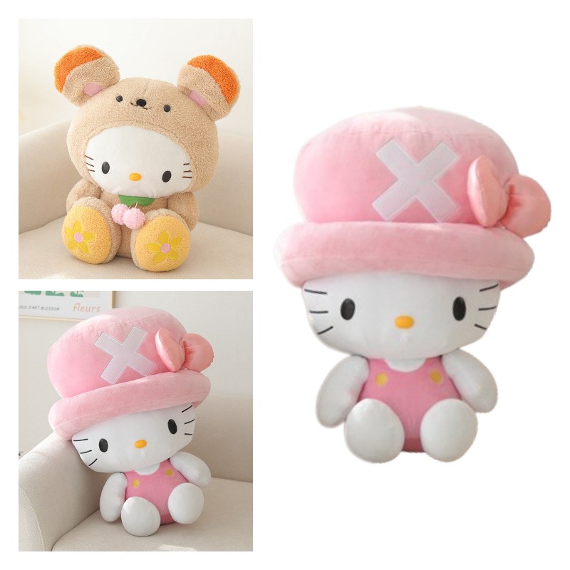 Mainan Plush Kucing Katie Lembut Dan Dapat Di Peluk Untuk Anak Perempuan, Desain Kelopak 40cm, Bahan Plush Pendek