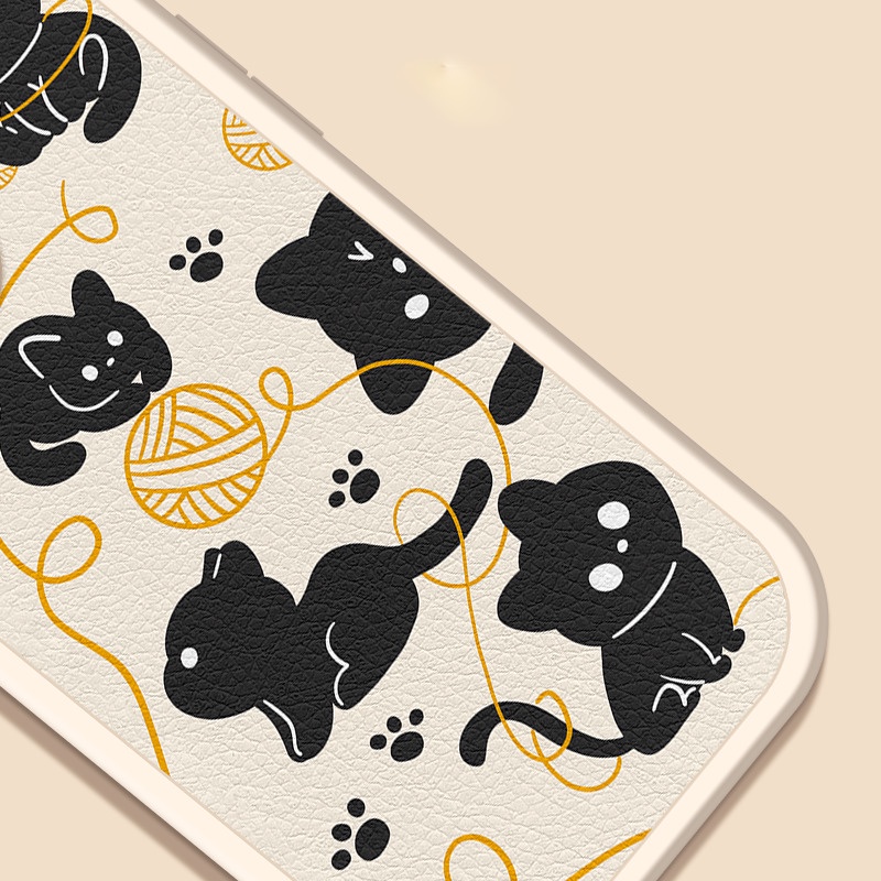 IPHONE Hair Ball Foot Print Desain Kucing Hitam Kecil Casing Ponsel Kompatibel Dengan Iphone12 13 14 11 Pro Max X Xs Max Xr Ddwsd