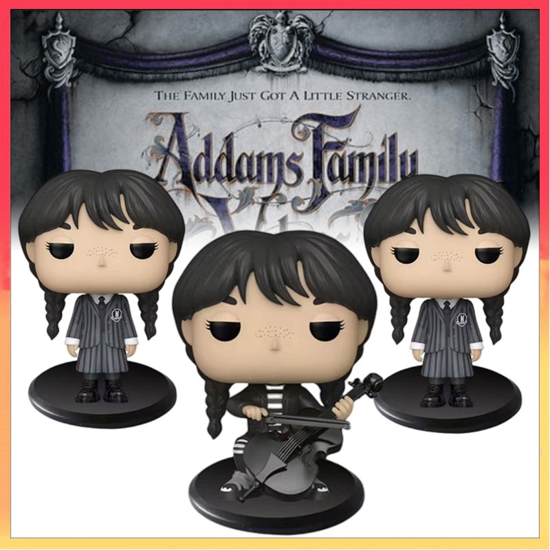 The Addams Family Wednesday Figure Boneka Model Mainan Dekorasi Hadiah Dengan Base