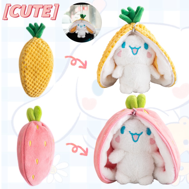 Mainan Plush Liontin Anjing Strawberry Dan Kayu Manis Manis Dan Imut Untuk Dcor Dan Ransel Mobil 15cm