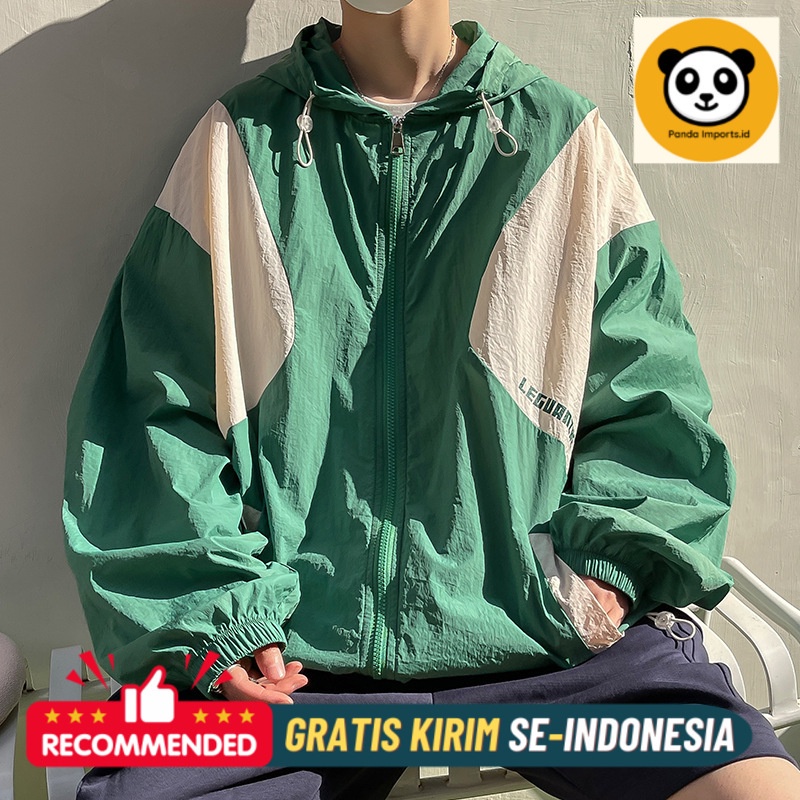Jaket Pria Premium Pakaian pelindung matahari Amerika yang bertentangan, jaket vibe di luar jalan la