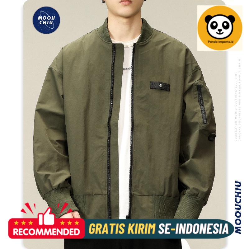 Jaket Pria Premium Muqiu Men's Clothing Å American Fashion Brand Pilot Kasual Jacket Men's Standing 