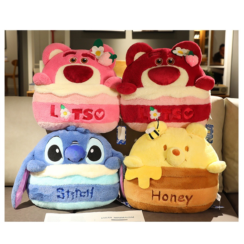 Bantal Plush Beruang Strawberry Desain Lucu Dan Warna-Warni Ideal Untuk Hadiah Ulang Tahun Dan Dekorasi Kamar