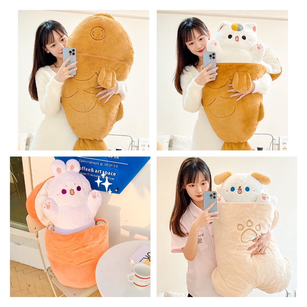 Boneka Bantal Ikan Taiyaki Halus Dan Enak Untuk Anak Dengan Kelinci Wortel Lucu