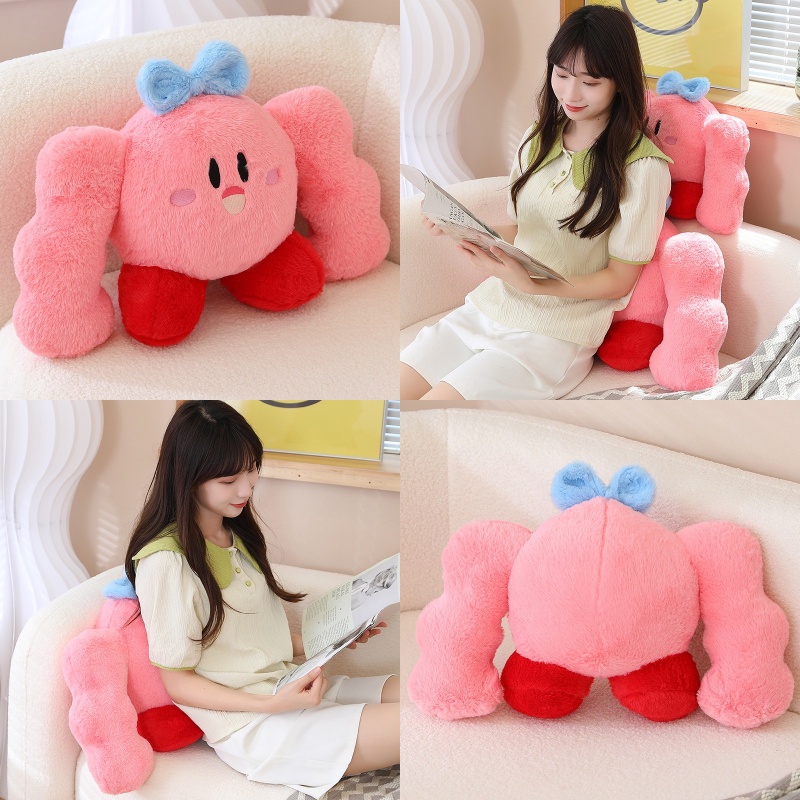 Lembut Cuddly Dan Muscle Kirby Plush Toy PP Cotton Isian Warna Pink