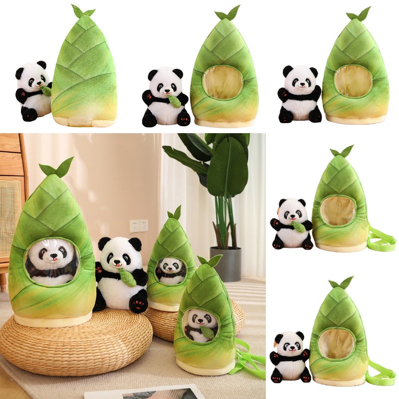Bamboo Panda Plush Stuffed Animal Toy Dengan Tas Ransel Hadiah Yang Sempurna Untuk Pecinta Anak Dan Panda