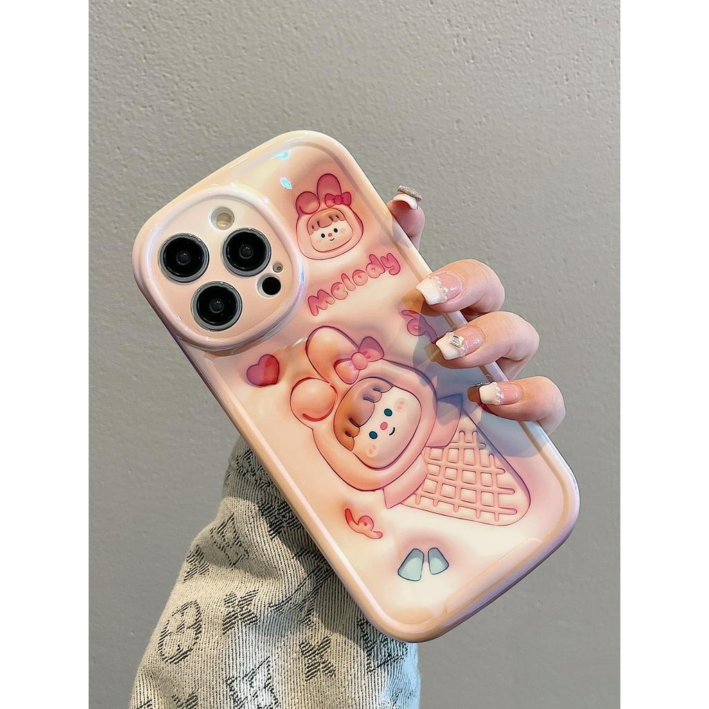 IPHONE Icecream In Two Girls Design Phone Case Kompatibel Dengan Iphone12 13 14 11 Pro Max X Xs Max Xr Zqwsw