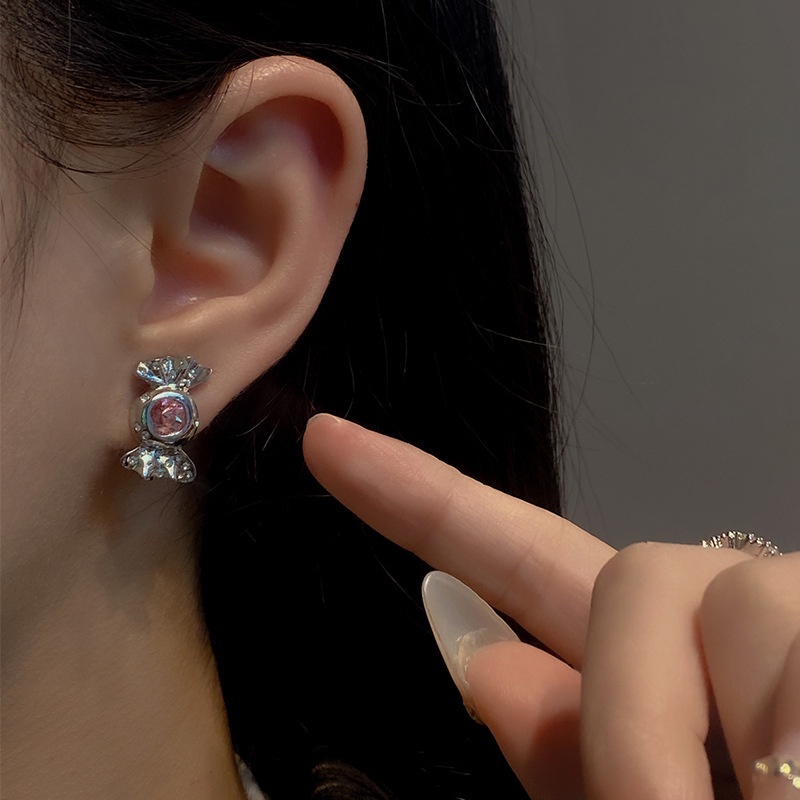 Anting Permen Lipit Aksesoris Temperamen Sederhana Indah