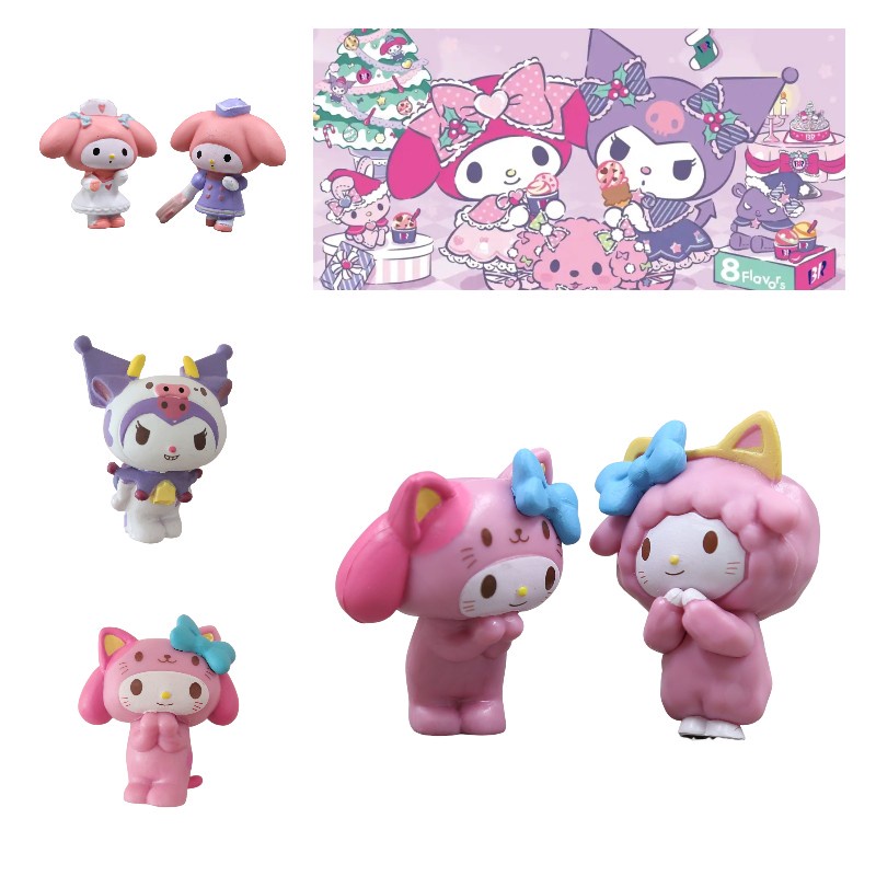 Set 6boneka Sanrio Melody Dan Kuromi Pvc Lucu Dengan Outfit Profesional Dan Hiasan Meja