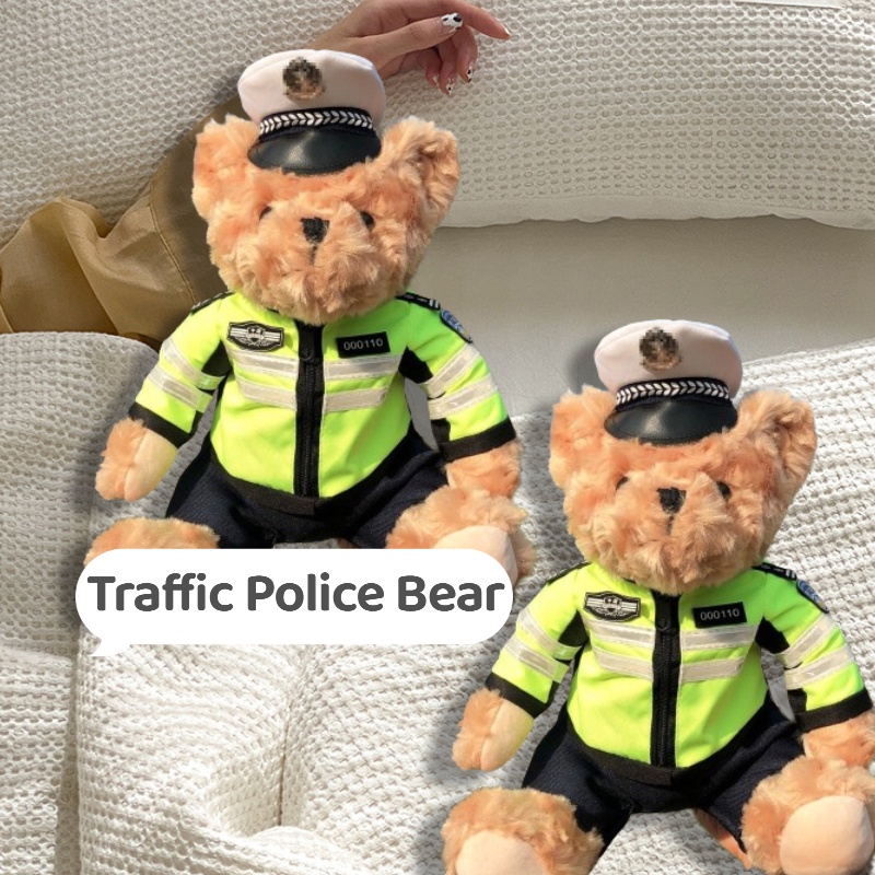 Teddy Bear Lucu Dan Bisa Di Peluk Di Motor Dengan Pakaian Polisi